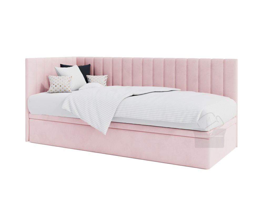 Modernes Eckbett 100x200 cm mit Stauraum ohne Matratze, Polsterbett INTARO A44 Modernes Eckbett 100x200 cm mit Stauraum ohne Matratze, Polsterbett INTARO A44