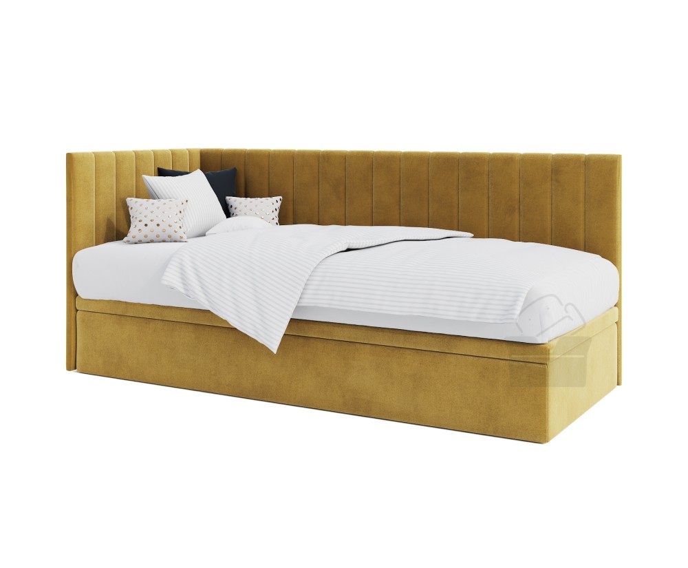 Modernes Eckbett 100x200 cm mit Stauraum ohne Matratze, Polsterbett INTARO A44 Modernes Eckbett 100x200 cm mit Stauraum ohne Matratze, Polsterbett INTARO A44