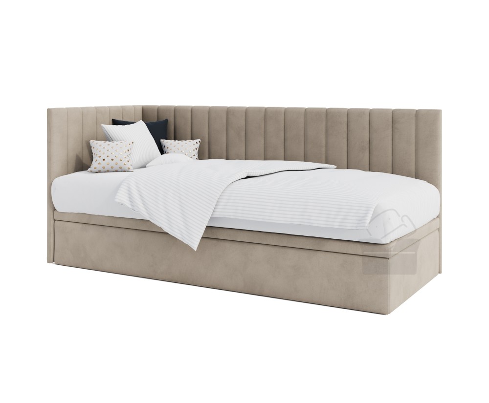 Polsterbett 100x200 cm mit Bettkasten, ohne Matratze, INTARO A44
