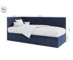 Modernes Eckbett 100x200 cm mit Stauraum ohne Matratze, Polsterbett INTARO A44