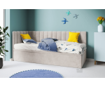Modernes Eckbett 100x200 cm mit Stauraum ohne Matratze, Polsterbett INTARO A44