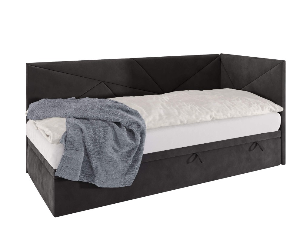 Jugendbett 80x200 cm mit Bettkasten, ohne Matratze, auf Gleitfüßen, GEOMETRIC 2R Jugendbett 80x200 cm mit Bettkasten, ohne Matratze, auf Gleitfüßen, GEOMETRIC 2R