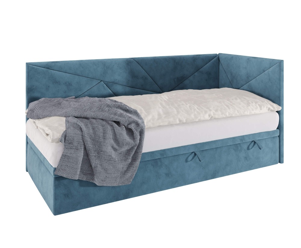 Jugendbett 80x200 cm mit Bettkasten, ohne Matratze, auf Gleitfüßen, GEOMETRIC 2R Jugendbett 80x200 cm mit Bettkasten, ohne Matratze, auf Gleitfüßen, GEOMETRIC 2R