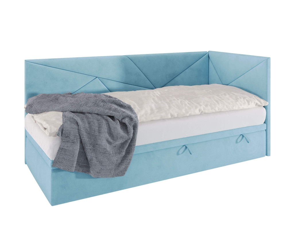 Jugendbett 80x200 cm mit Bettkasten, ohne Matratze, auf Gleitfüßen, GEOMETRIC 2R Jugendbett 80x200 cm mit Bettkasten, ohne Matratze, auf Gleitfüßen, GEOMETRIC 2R