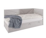 Jugendbett 80x200 cm mit Bettkasten, ohne Matratze, auf Gleitfüßen, GEOMETRIC 2R Jugendbett 80x200 cm mit Bettkasten, ohne Matratze, auf Gleitfüßen, GEOMETRIC 2R