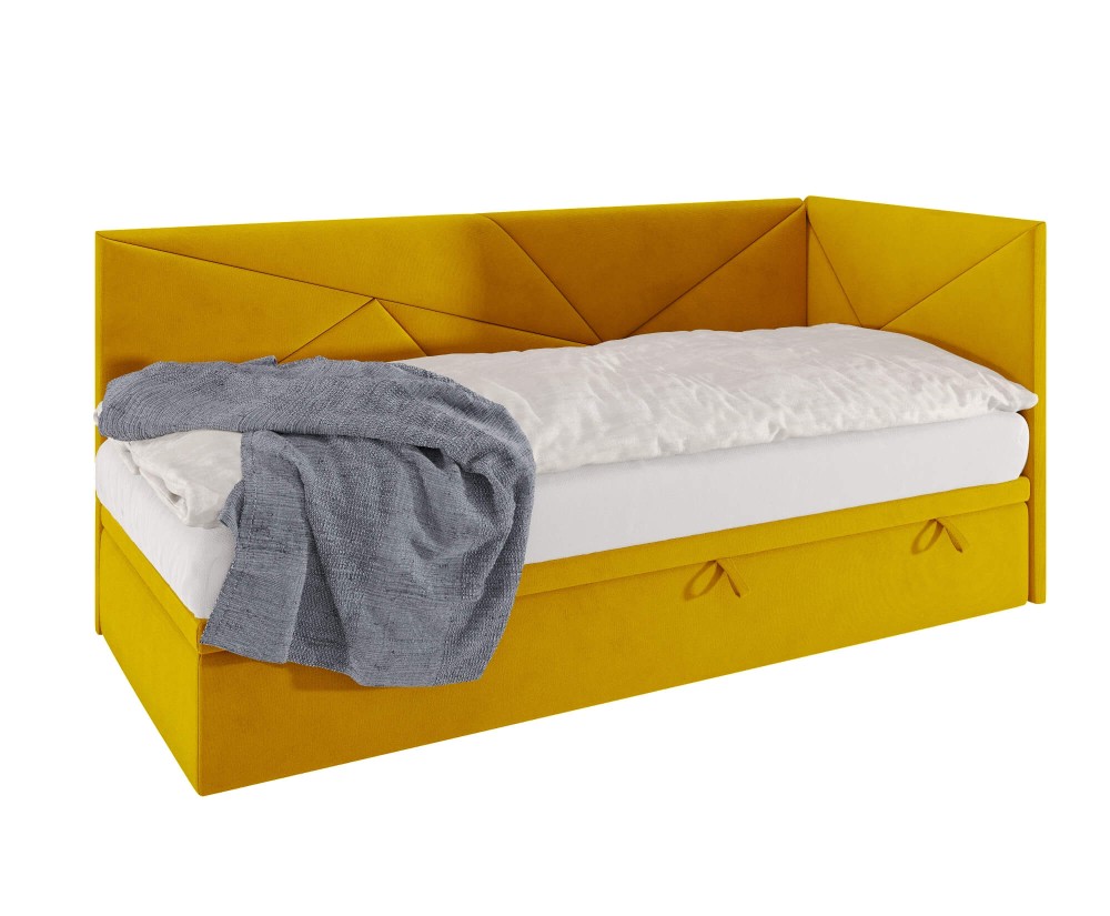 Einzelbett 100x200 cm mit Bettkasten, ohne Matratze, auf Gleitfüßen, GEOMETRIC 2R Einzelbett 100x200 cm mit Bettkasten, ohne Matratze, auf Gleitfüßen, GEOMETRIC 2R