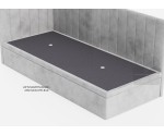 Modernes Polsterbett 120x200 cm mit Bettkasten auf Gleitfüßen, Eckbett GEOMETRIC 2R