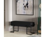 Gepolsterte Sitzbank Breite 100 cm mit schwarzem Stoff und schwarzem Gestell, HOLLY C