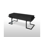 Gepolsterte Sitzbank Breite 80 cm mit schwarzem Stoff und schwarzem Gestell, HOLLY C
