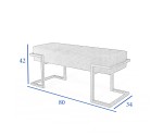 Gepolsterte Sitzbank Breite 80 cm mit schwarzem Stoff und schwarzem Gestell, HOLLY C