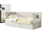 TOMAS Einzelbett 80x200 cm mit Cord Lincoln, Bettkasten, Gleitfüße
