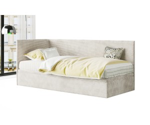 TOMAS Einzelbett 80x200 cm mit Cord Lincoln, Bettkasten, Gleitfüße
