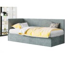 Eckbett 90x200 cm, Cord Lincoln, Bettkasten, Gleitfüße, TOMAS