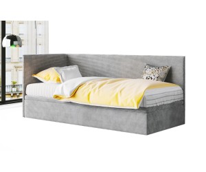 Jugendbett 120x200 cm mit Cord Lincoln, Bettkasten, Gleitfüße, TOMAS