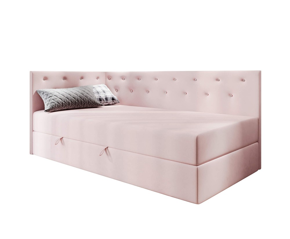 Kinderbett 80x180 cm mit Kristallen, Bonell-Matratze, Bettkasten, PRINCESS 3M