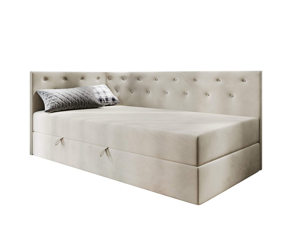 Kinderbett 80x180 cm mit Kristallen, Bonell-Matratze, Bettkasten, PRINCESS 3M