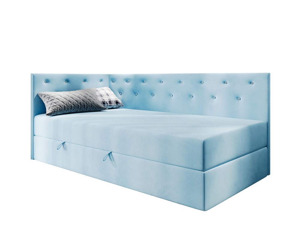 Kinderbett 80x180 cm mit Kristallen, Bonell-Matratze, Bettkasten, PRINCESS 3M