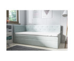 Kontinentalbett 90x200 cm im Glamour-Stil, Bonell-Matratze und Bettkasten, PRINCESS 3M