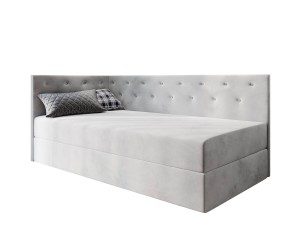 Kontinentalbett 90x200 cm im Glamour-Stil, Bonell-Matratze und Bettkasten, PRINCESS 3M