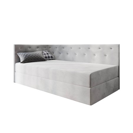 Kontinentalbett 90x200 cm im Glamour-Stil, Bonell-Matratze und Bettkasten, PRINCESS 3M