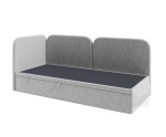 Polsterbett 80x200 cm, Seitenblende und Kopfteil abgerundet, Eckbett OLIVIA 3R