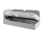 Polsterbett 80x200 cm, Seitenblende und Kopfteil abgerundet, Eckbett OLIVIA 3R