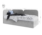 Polsterbett 80x200 cm, Seitenblende und Kopfteil abgerundet, Eckbett OLIVIA 3R