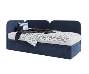 OLIVIA 3R Polsterbett 80x200 cm, Seitenblende und Kopfteil abgerundet