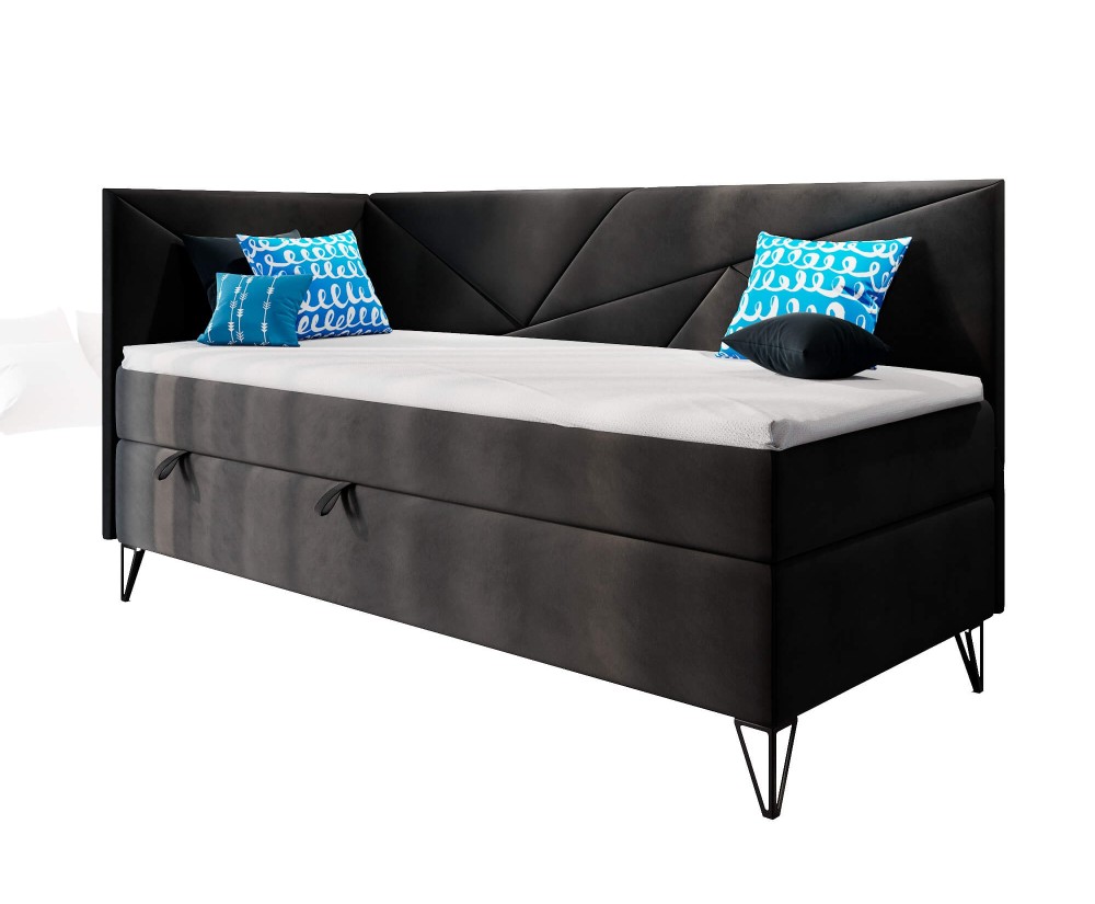 Kinderbett 80x200 cm mit Bettkasten und Matratze, GEOMETRIC 3M