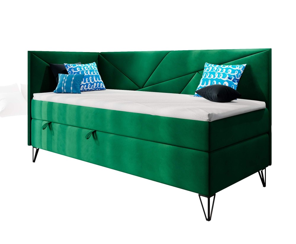 Modernes Polsterbett 100x200 cm mit Bettkasten und Matratze, GEOMETRIC 3M