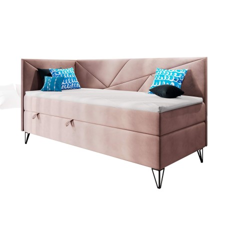 GEOMETRIC 3M Modernes Polsterbett 100x200 cm mit Bettkasten und Matratze