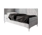 Elegantes Polsterbett 80x200 cm mit Bettkasten, verchromte Füße, DIANA 2M