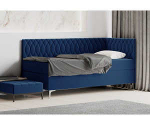 DIANA 2M Stilvolles Einzelbett 90x200 cm mit Bettkasten, verchromte Füße