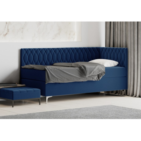 DIANA 2M Stilvolles Einzelbett 90x200 cm mit Bettkasten, verchromte Füße