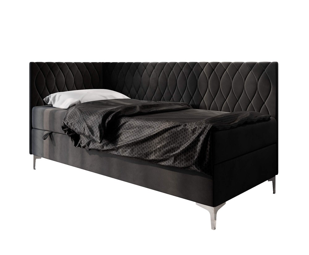 Schönes Kontinentalbett 120x200 cm mit Bettkasten, verchromte Füße, DIANA 2M Schönes Kontinentalbett 120x200 cm mit Bettkasten, verchromte Füße, DIANA 2M
