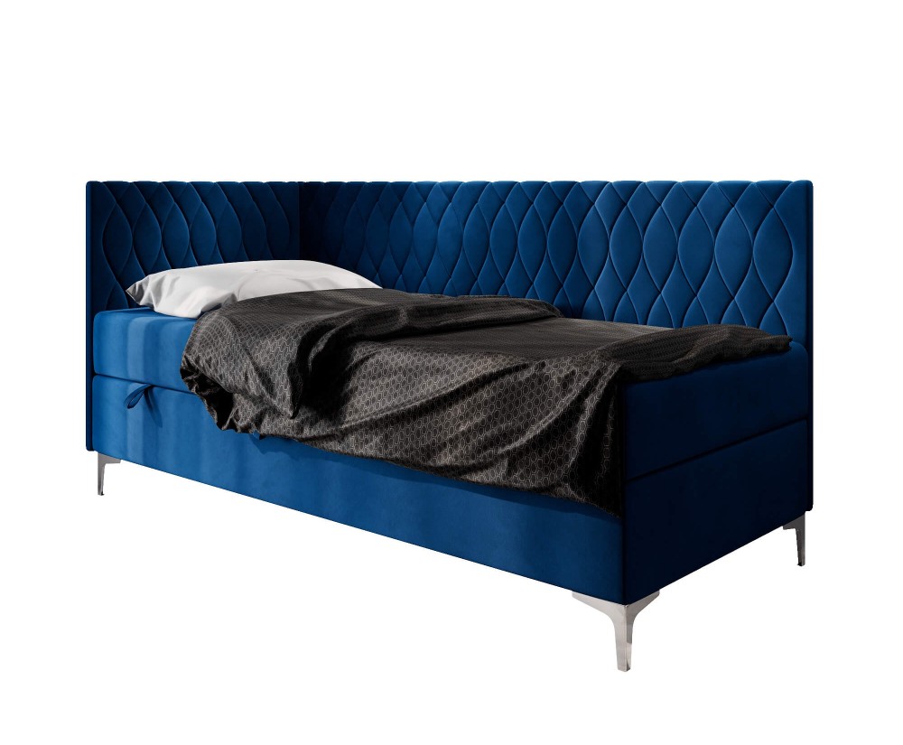 Schönes Kontinentalbett 120x200 cm mit Bettkasten, verchromte Füße, DIANA 2M Schönes Kontinentalbett 120x200 cm mit Bettkasten, verchromte Füße, DIANA 2M