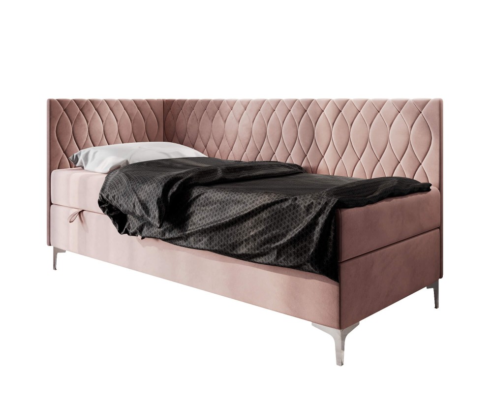 Schönes Kontinentalbett 120x200 cm mit Bettkasten, verchromte Füße, DIANA 2M Schönes Kontinentalbett 120x200 cm mit Bettkasten, verchromte Füße, DIANA 2M