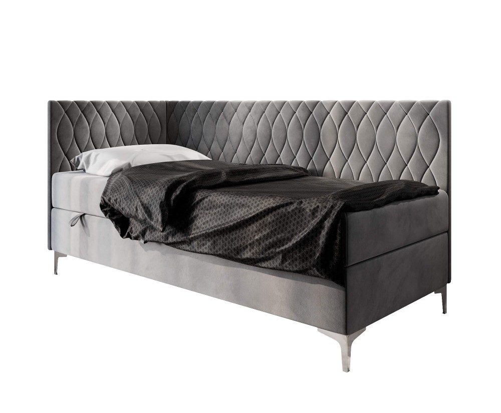 Schönes Kontinentalbett 120x200 cm mit Bettkasten, verchromte Füße, DIANA 2M Schönes Kontinentalbett 120x200 cm mit Bettkasten, verchromte Füße, DIANA 2M