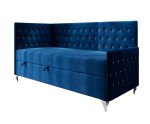Einzelbett 80x200 cm Glamour mit Kristallen, Fußteil und Bettkasten, JULIA 3M