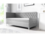 Schlafsofa 90x200 cm im Glamour-Stil mit Kristallen, Bonell-Matratze und Bettkasten, JULIA 3M