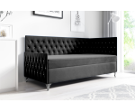 Schlafsofa 90x200 cm im Glamour-Stil mit Kristallen, Bonell-Matratze und Bettkasten, JULIA 3M
