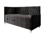 Schlafsofa 90x200 cm im Glamour-Stil mit Kristallen, Bonell-Matratze und Bettkasten, JULIA 3M