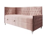 Polsterbett 120x200 cm mit Kopfteil, Fußteil und Bonell-Matratze, Kristalle im Glamour-Stil , JULIA 3M