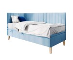 Einzelbett 80x200 cm mit Bettkasten für Kinderzimmer, vertikale Nähte, ohne Matratze, AMELIA 1R