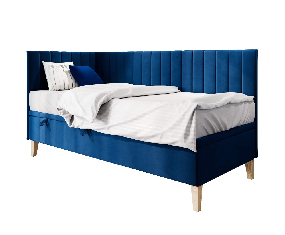 Polsterbett 90x200 cm mit Stauraum, Kinder- & Jugendbett mit Sofafunktion, ohne Matratze, AMELIA 1R