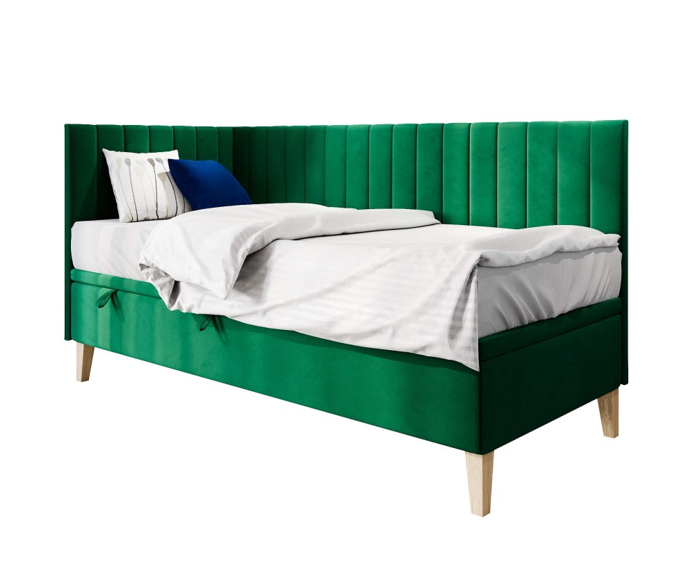 Polsterbett 90x200 cm mit Stauraum, Kinder- & Jugendbett mit Sofafunktion, ohne Matratze, AMELIA 1R