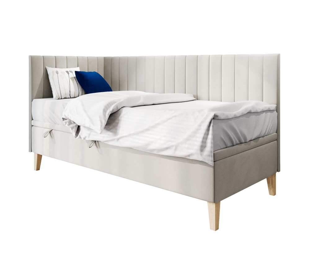 Polsterbett 90x200 cm mit Stauraum, Kinder- & Jugendbett mit Sofafunktion, ohne Matratze, AMELIA 1R Polsterbett 90x200 cm mit Stauraum, Kinder- & Jugendbett mit Sofafunktion, ohne Matratze, AMELIA 1R