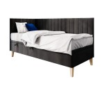 Gepolstertes Eckbett 100x200 cm mit Bettkasten, ohne Matratze, AMELIA 1R