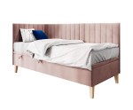 Gepolstertes Eckbett 100x200 cm mit Bettkasten, ohne Matratze, AMELIA 1R