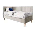Gepolstertes Eckbett 100x200 cm mit Bettkasten, ohne Matratze, AMELIA 1R